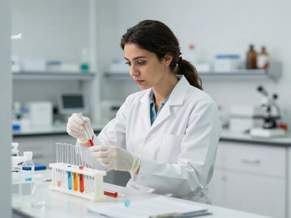 Technicienne de laboratoire au travail