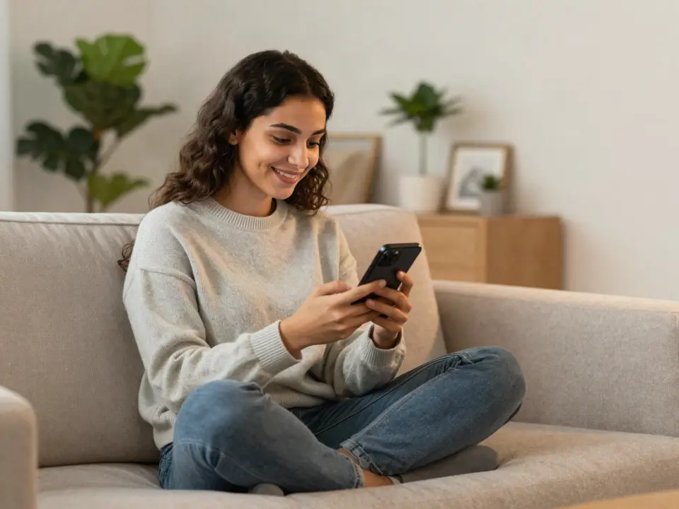 Patiente qui cherche un praticien sur son téléphone